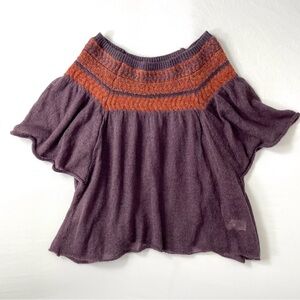 Free People Nordic Sweater Oversized Mohair Linen Wool Blend